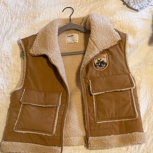 Elodie Brown Sherpa-Lined Kids Vest